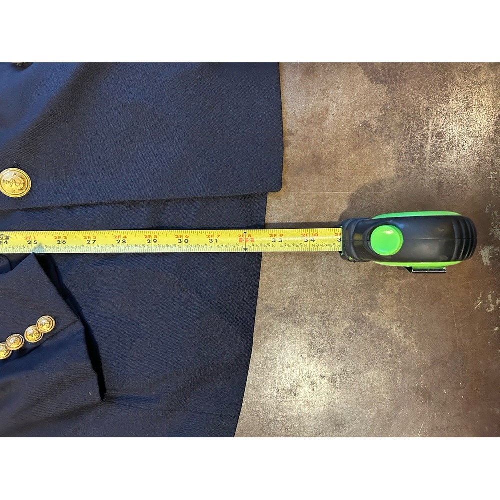 Vtg Burberry's Double Breasted Blazer Navy Blue Sport Coat Gold Buttons 42L - Picture 11 of 14